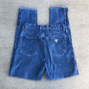 VTG Vintage Guess high waisted ankle zippered straight leg denim jeans sold 2